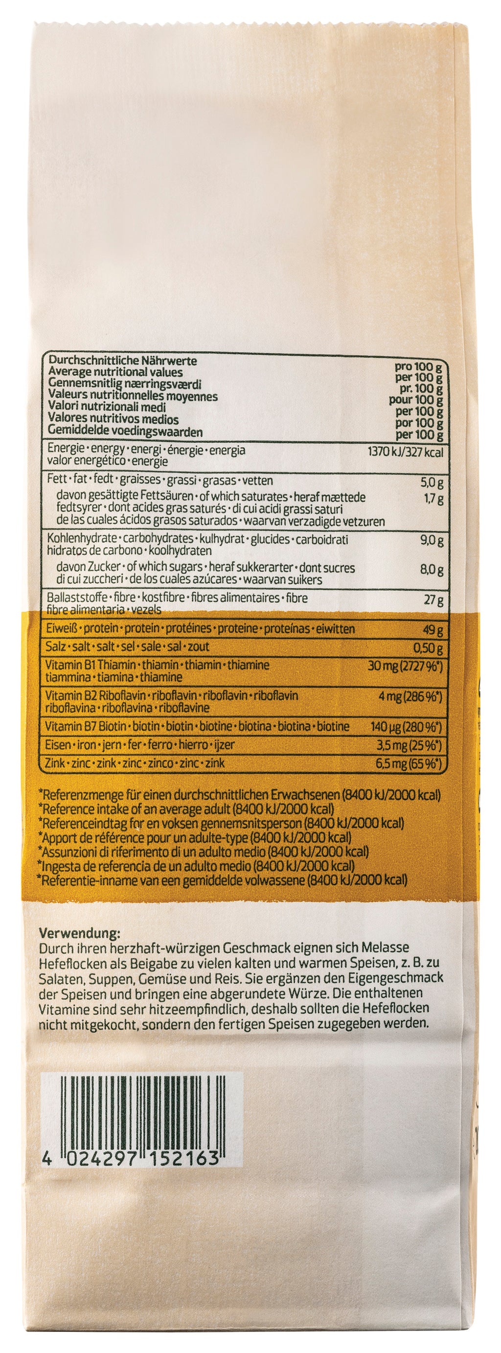 Melasse-Würzhefeflocken NFB 200 g