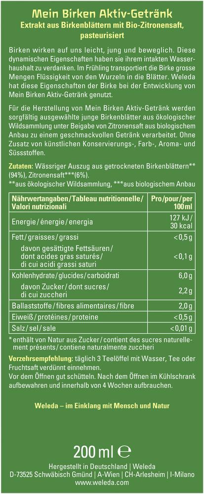 Mein Birken Aktiv-Getränk 200 ml