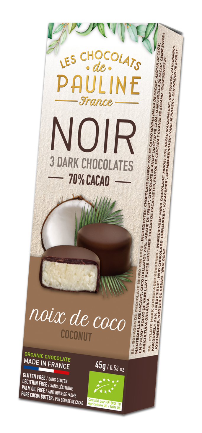 Coconut Bites coated with Dark Chocolate 70% 45 g
