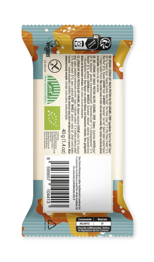 Lifebar Oat Snack Protein Caramel Crisp 40 g