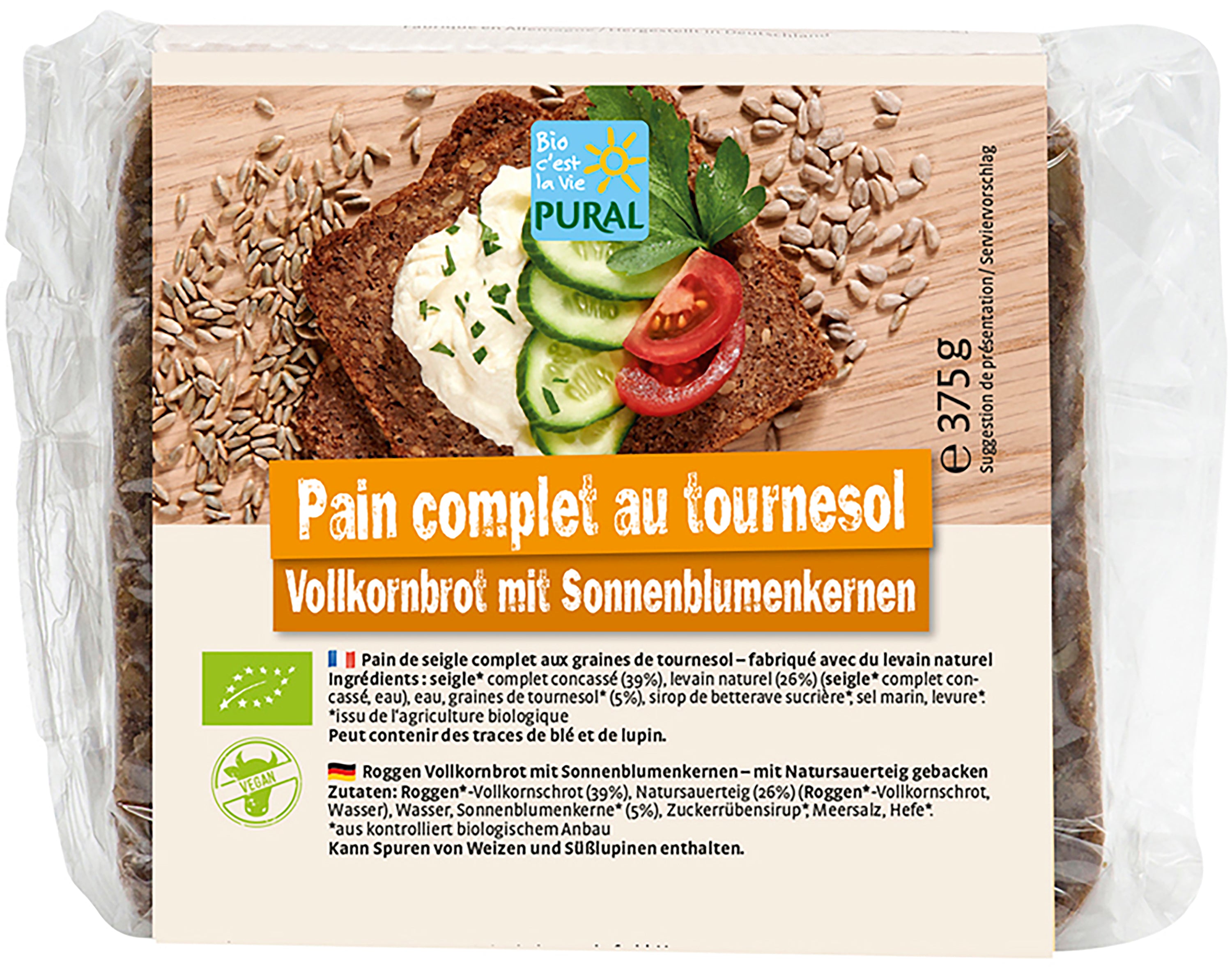 Vollkornbrot mit Sonnenblumenkernen 375 g